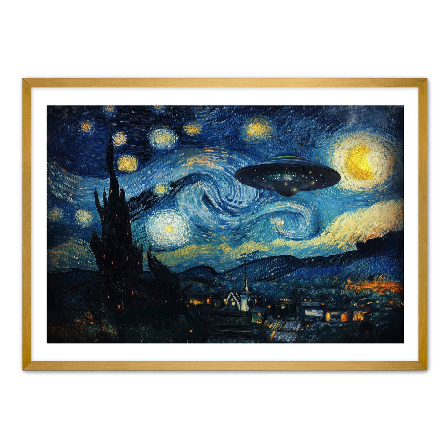 Starry Night UFO Wall Art