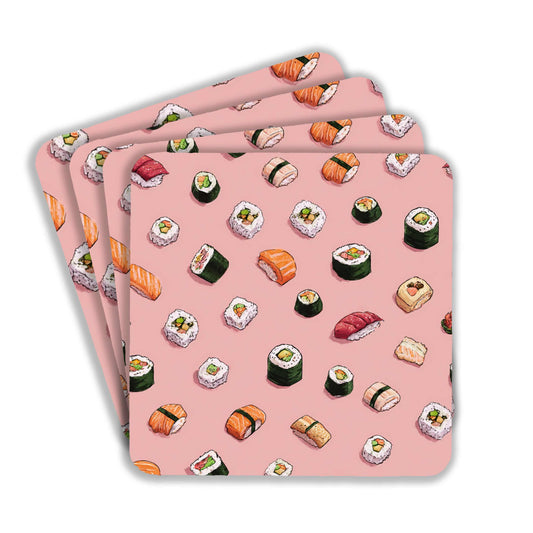Sushi Delight Pattern Coasters