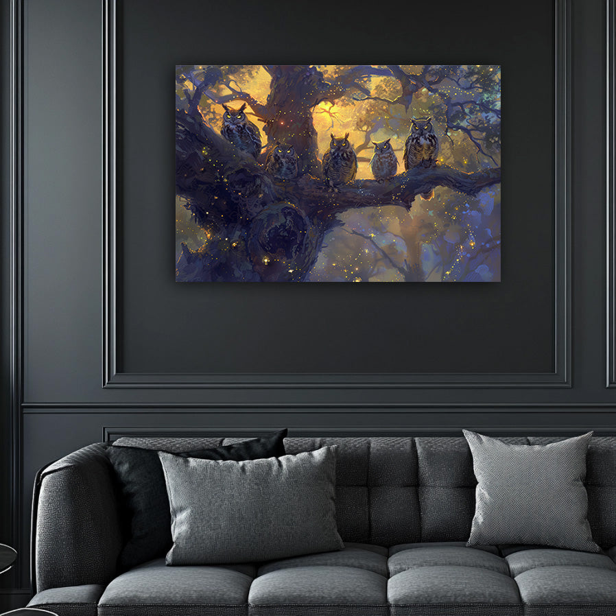Twilight Owls Wall Art