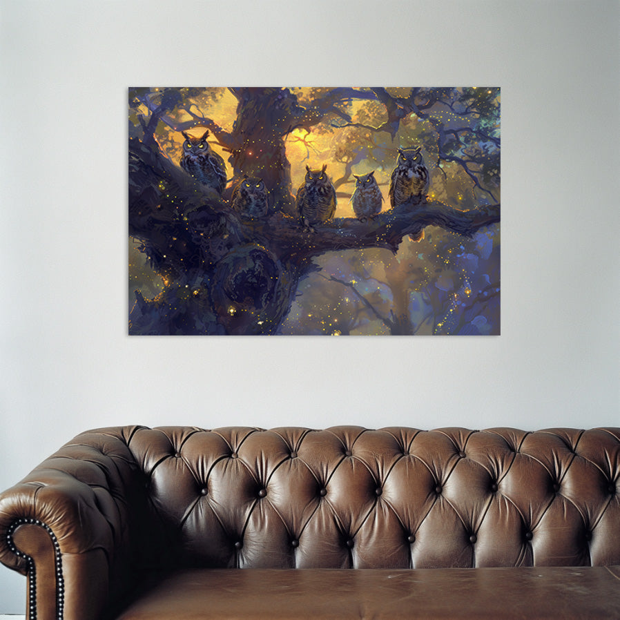 Twilight Owls Wall Art