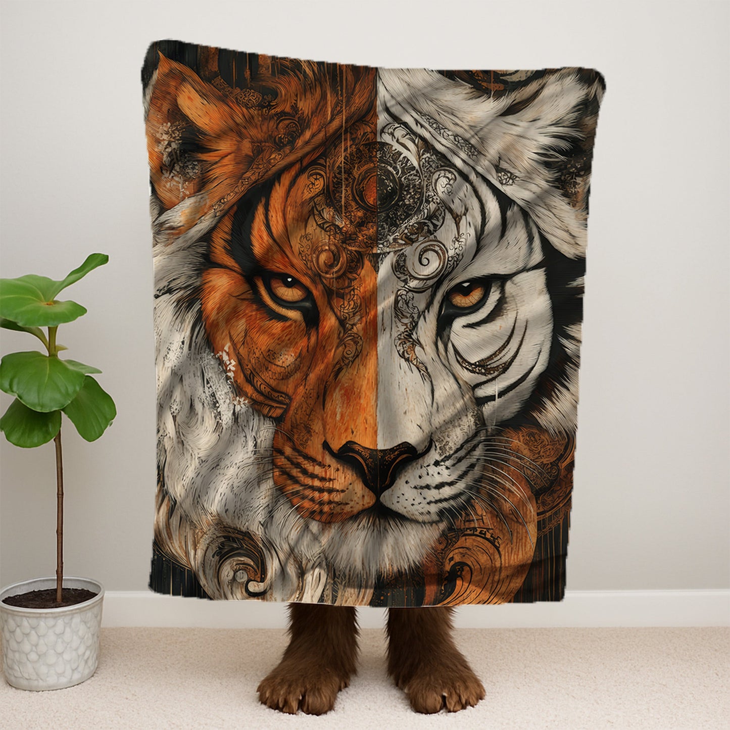 Two Faced Tiger Blanket Blanket