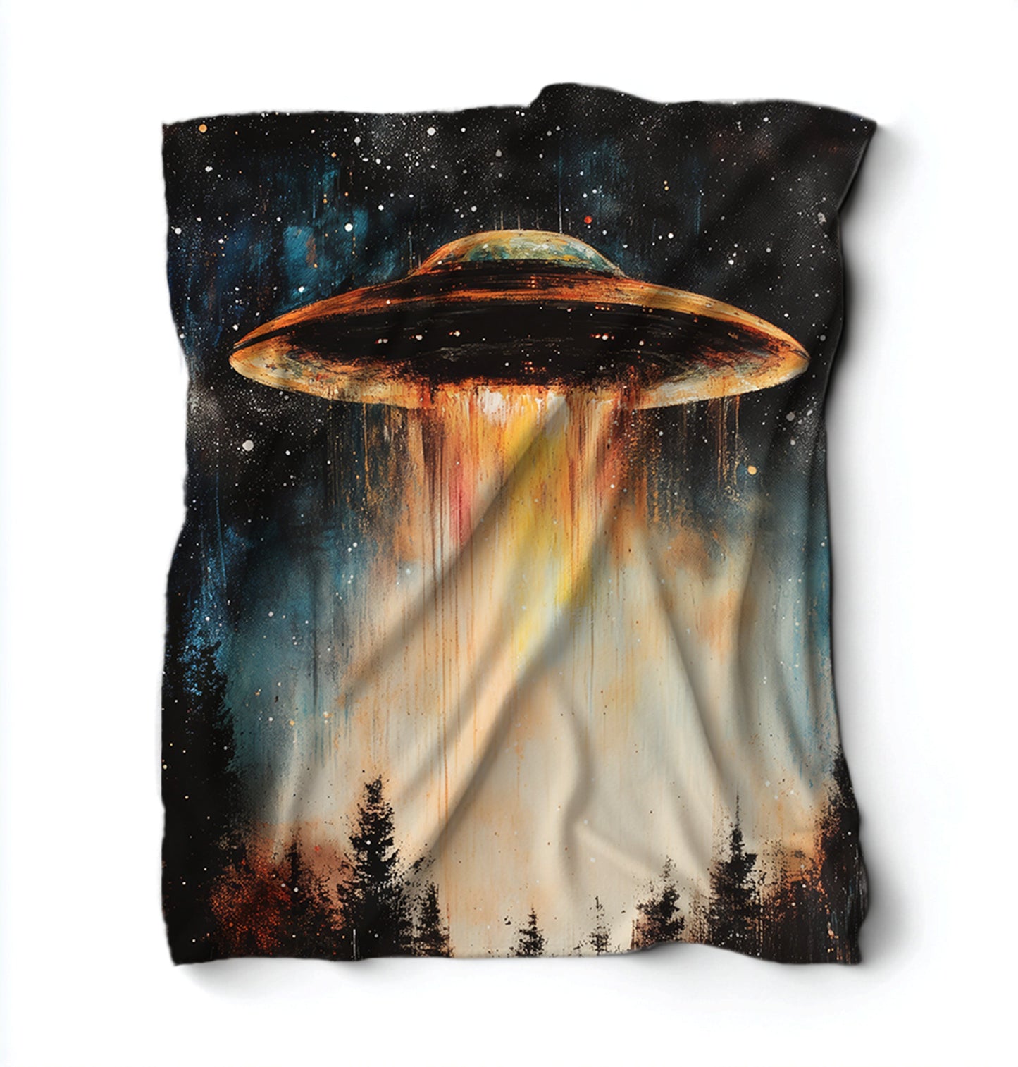 Ufo Over Forest Blanket