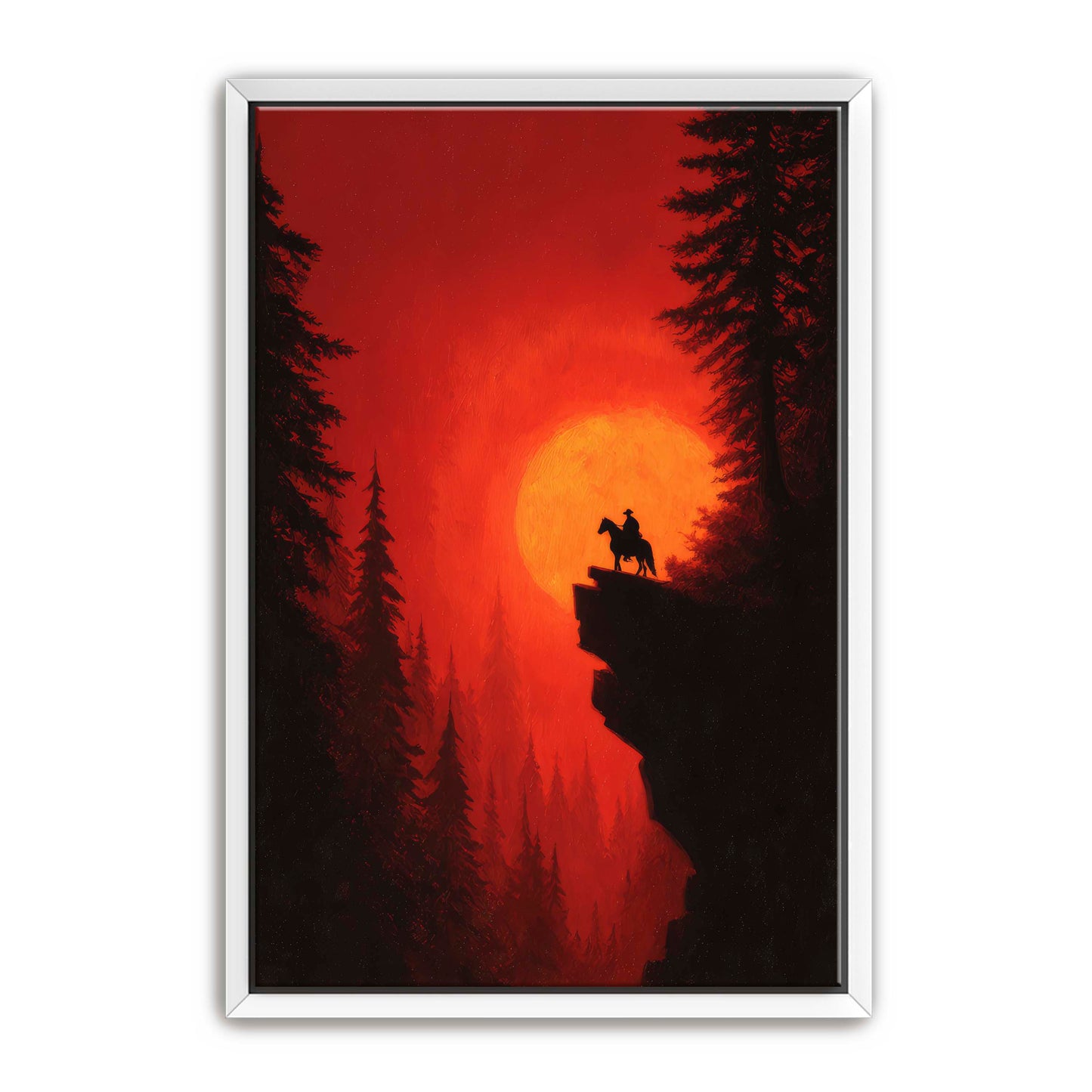 Cowboy and Horse at Sunset Wall Art