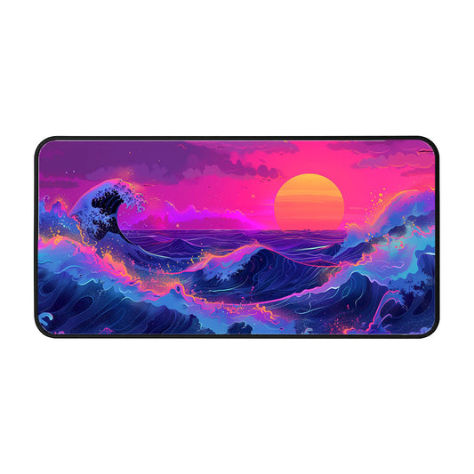 Vibrant Ocean Sunset Desk Mat