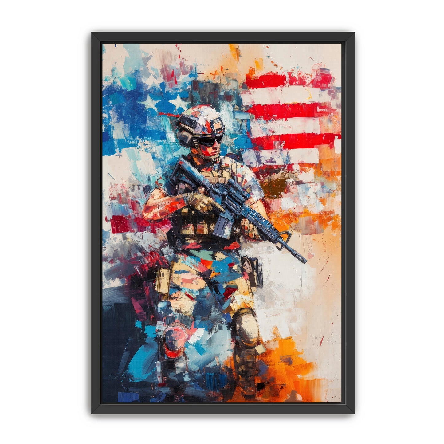 Vibrant Soldier Patriotism Wall Art