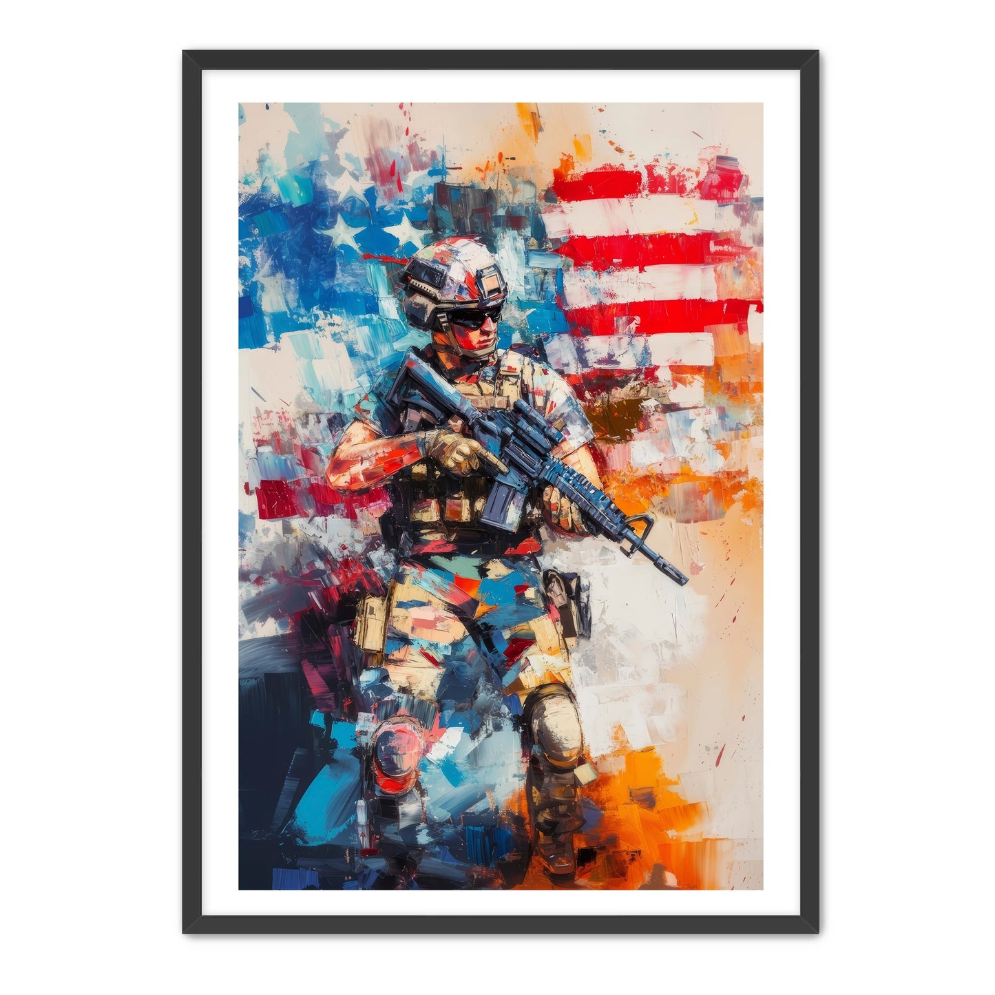 Vibrant Soldier Patriotism Wall Art