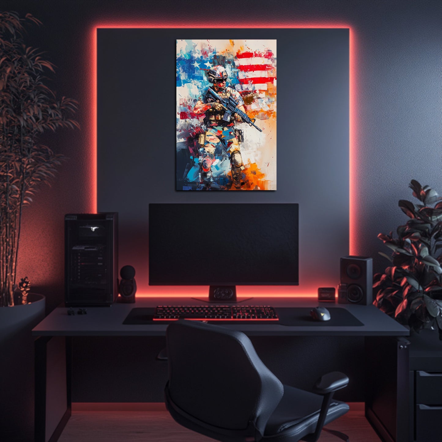 Vibrant Soldier Patriotism Wall Art