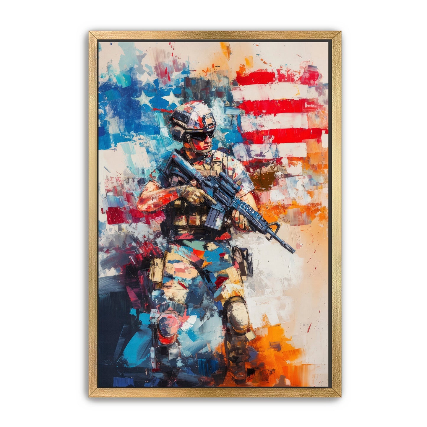 Vibrant Soldier Patriotism Wall Art