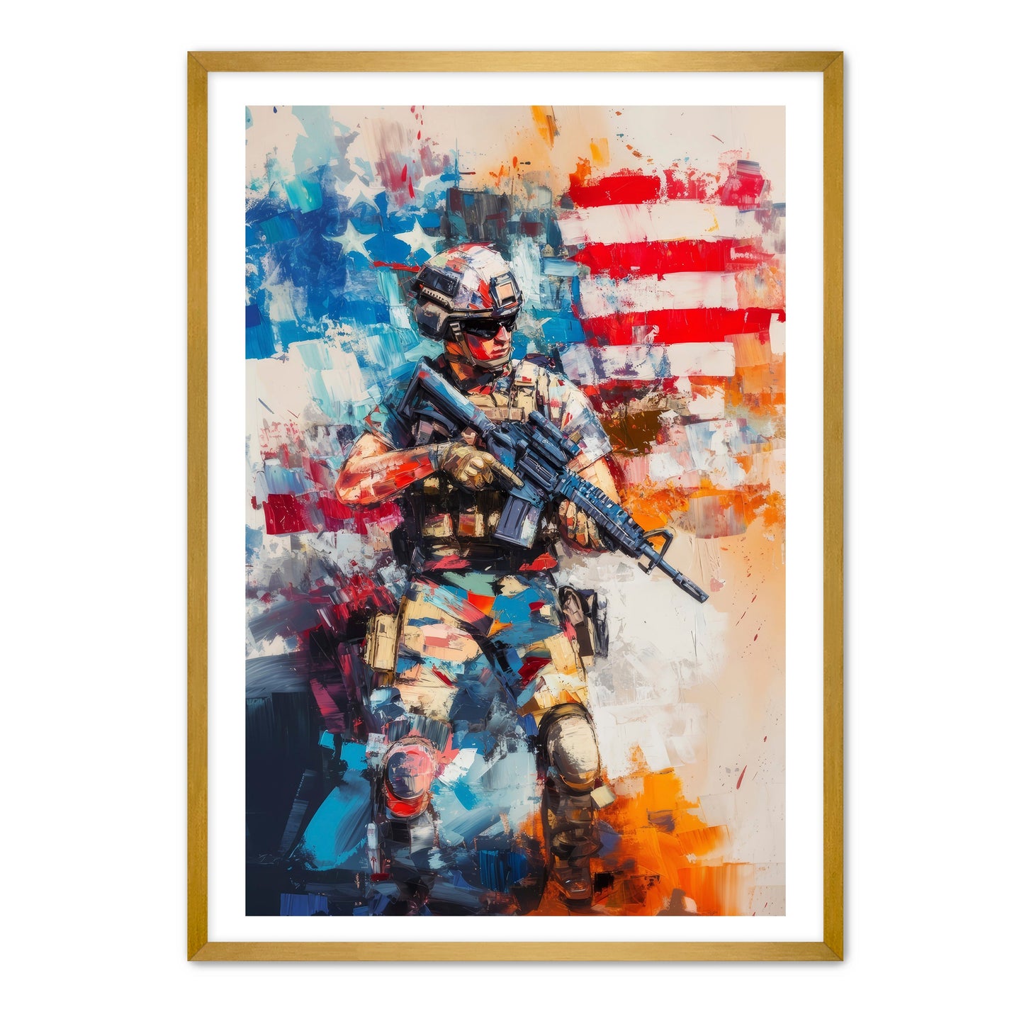 Vibrant Soldier Patriotism Wall Art