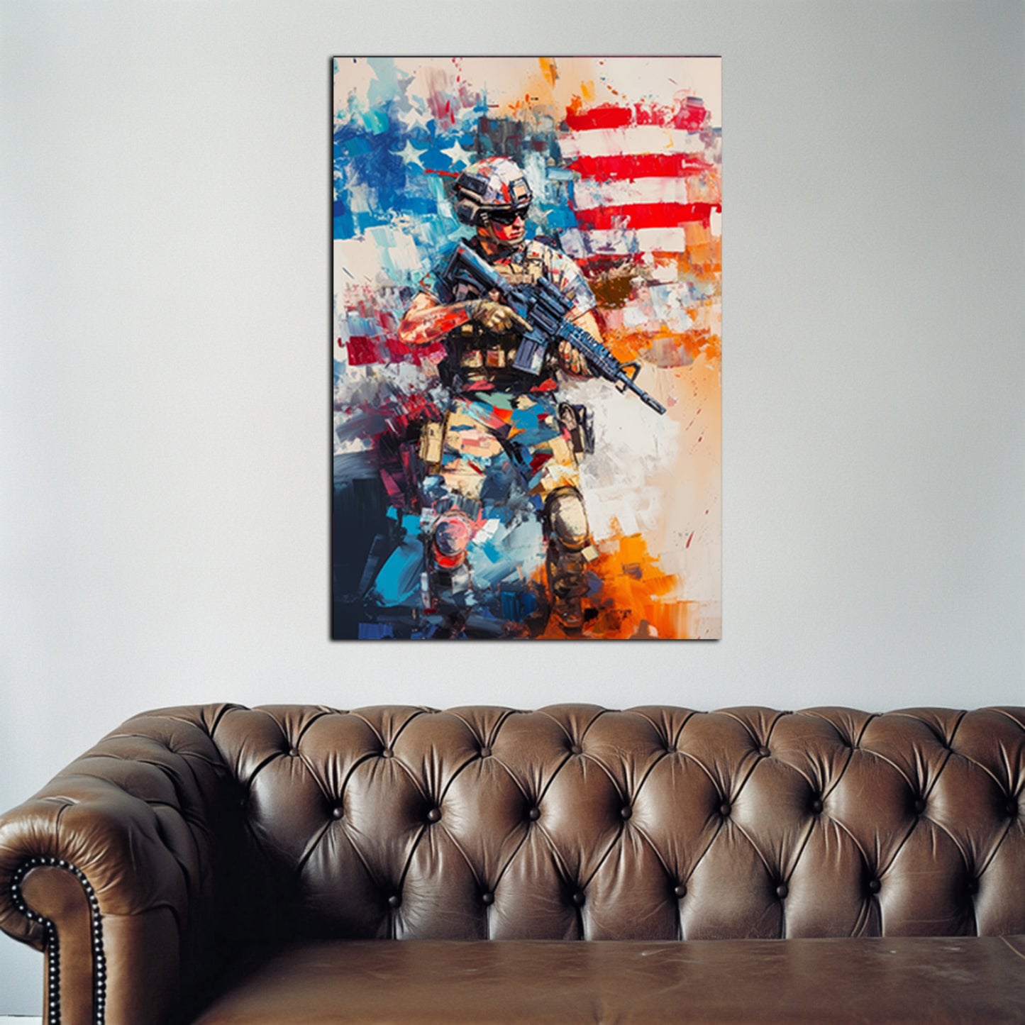 Vibrant Soldier Patriotism Wall Art