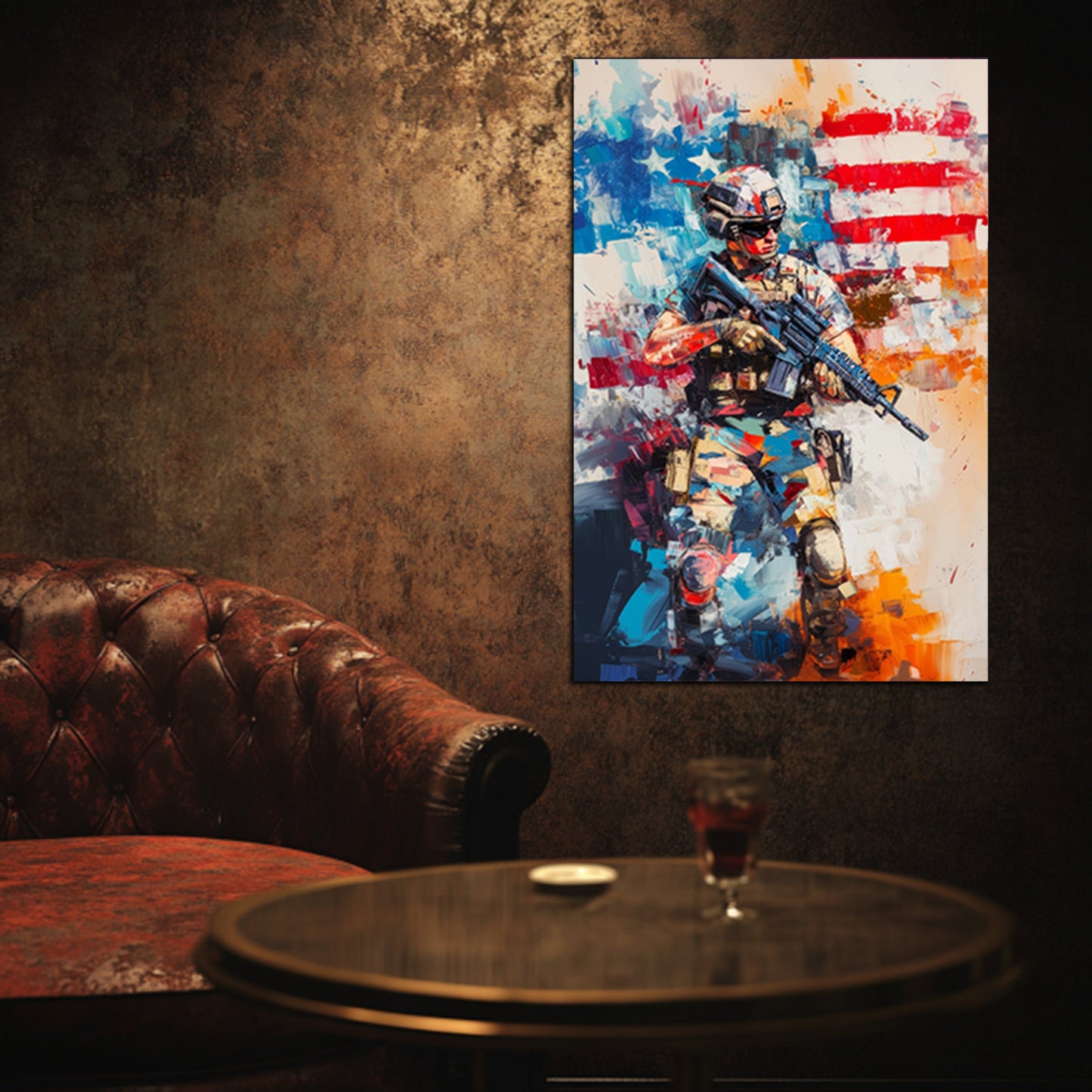 Vibrant Soldier Patriotism Wall Art