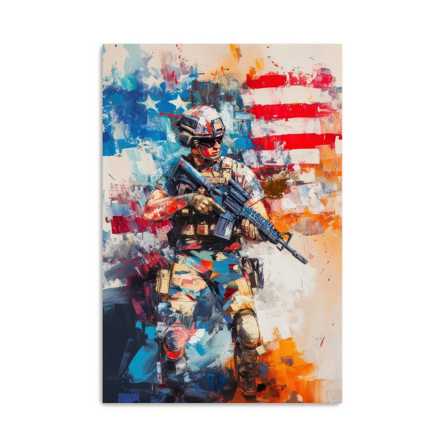 Vibrant Soldier Patriotism Wall Art