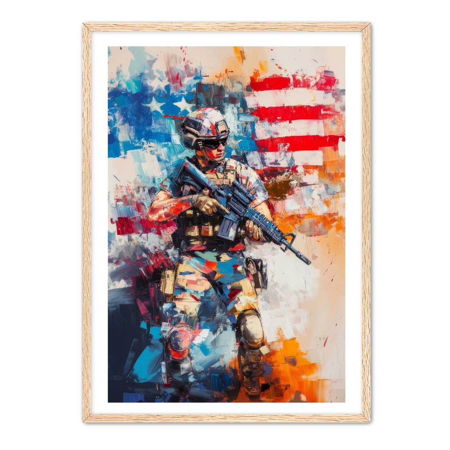 Vibrant Soldier Patriotism Wall Art