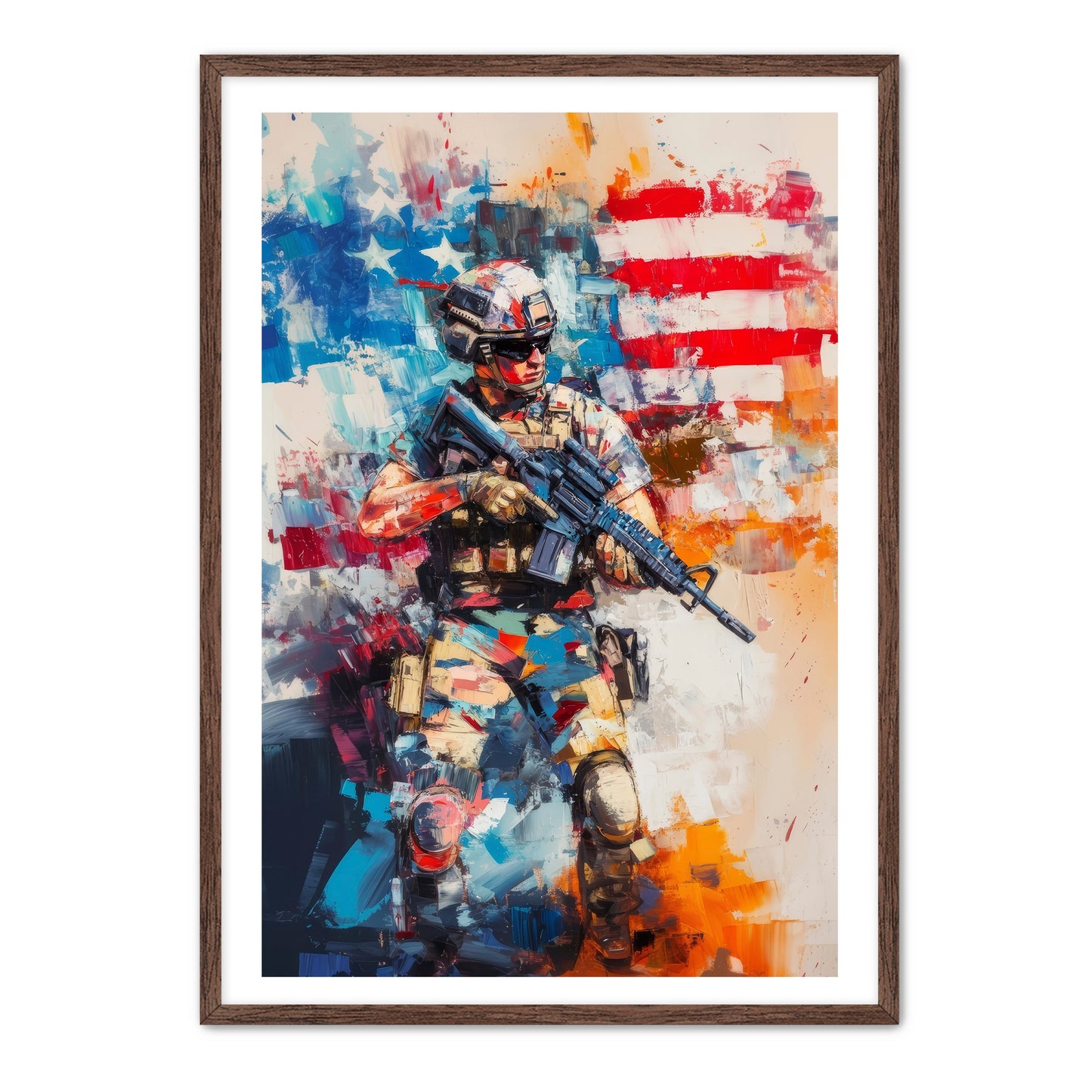 Vibrant Soldier Patriotism Wall Art