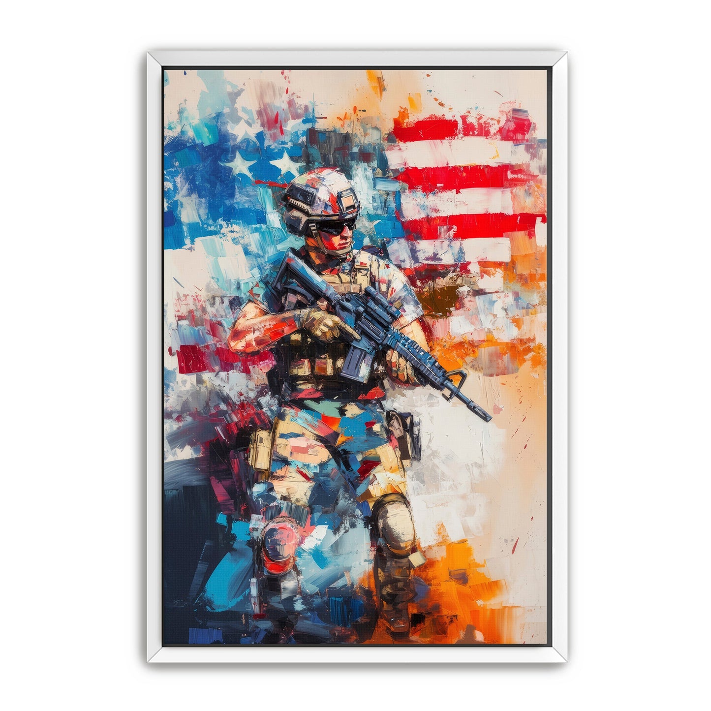 Vibrant Soldier Patriotism Wall Art