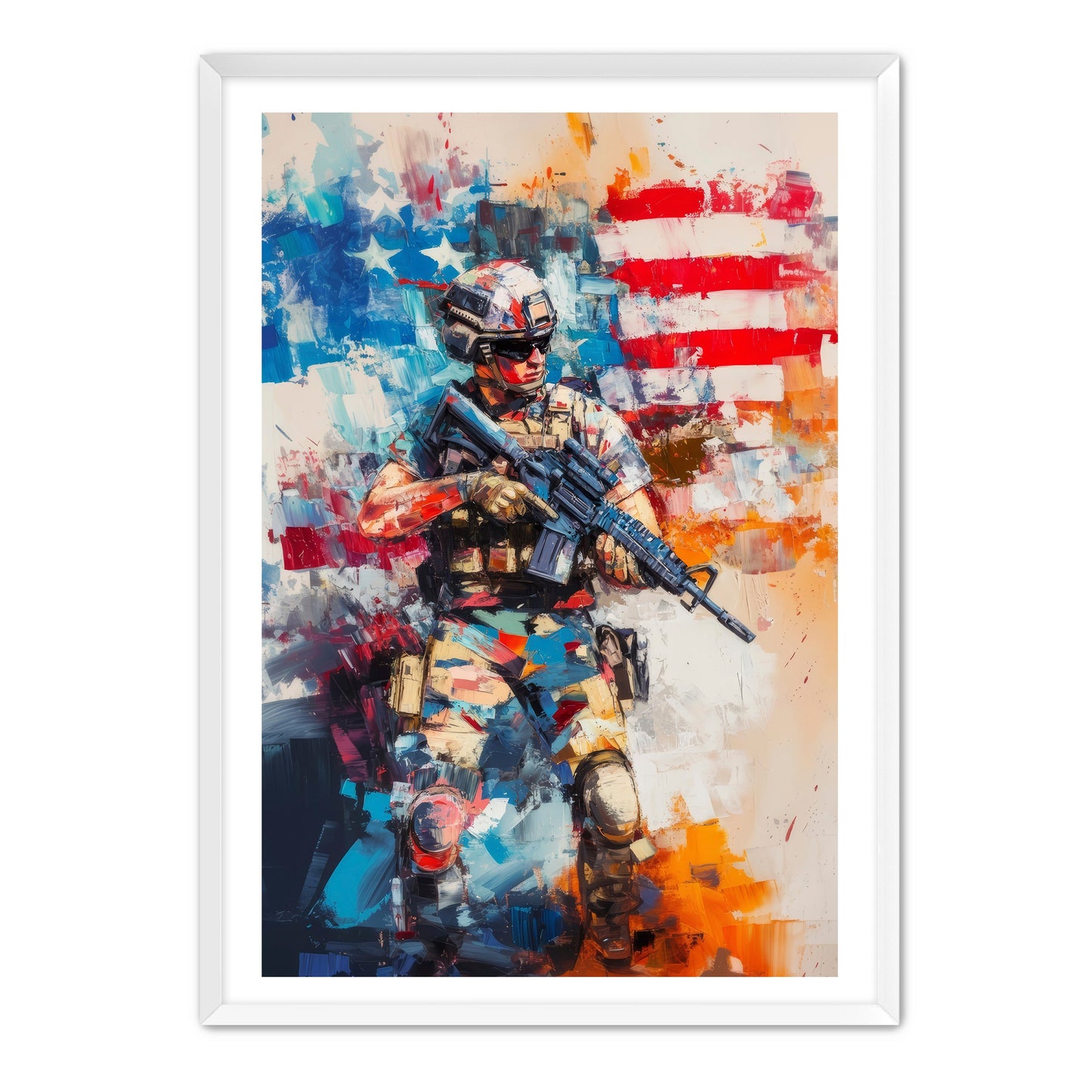 Vibrant Soldier Patriotism Wall Art