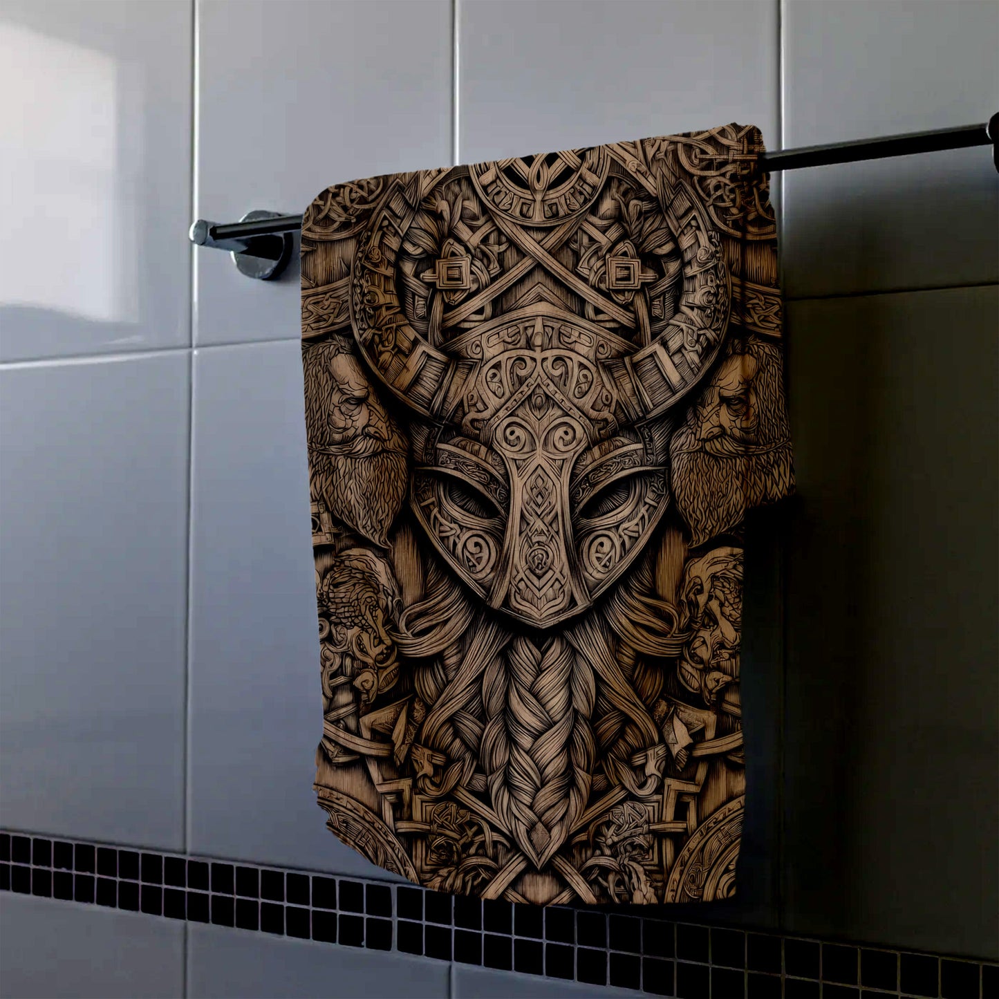 Viking Mythology Tapestry Hand Towel