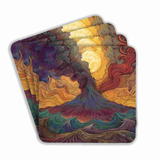 Volcanic Sunrise Waves Coasters