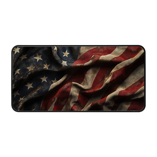 Worn Stars And Stripes Desk Mat