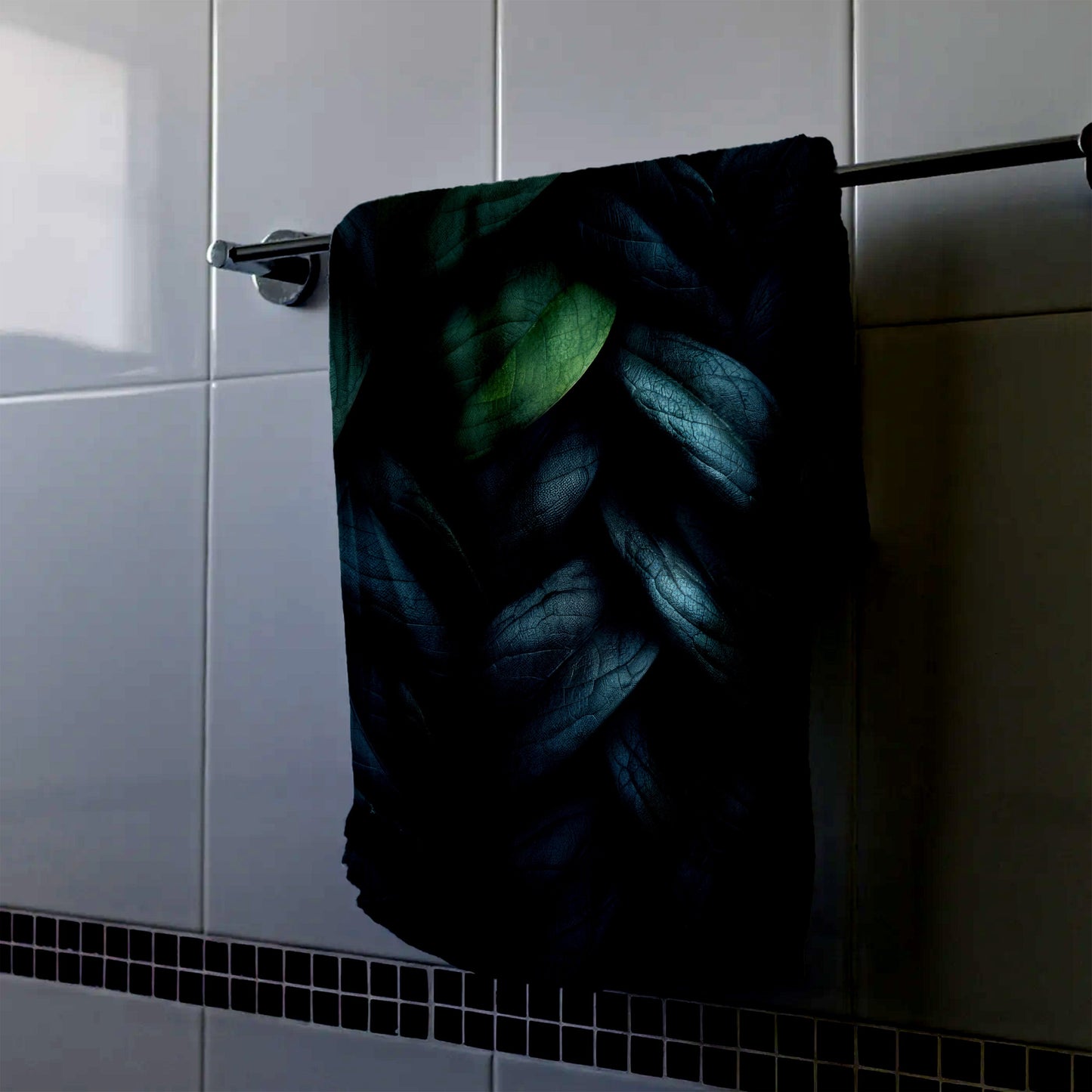 Woven Foliage Pattern Hand Towel