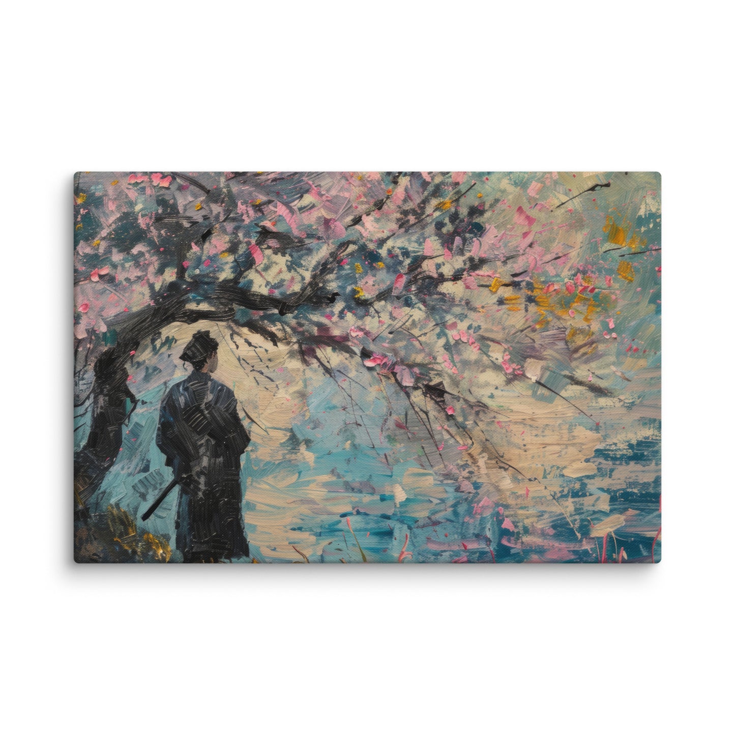Samurai and Cherry Tree Wall Art