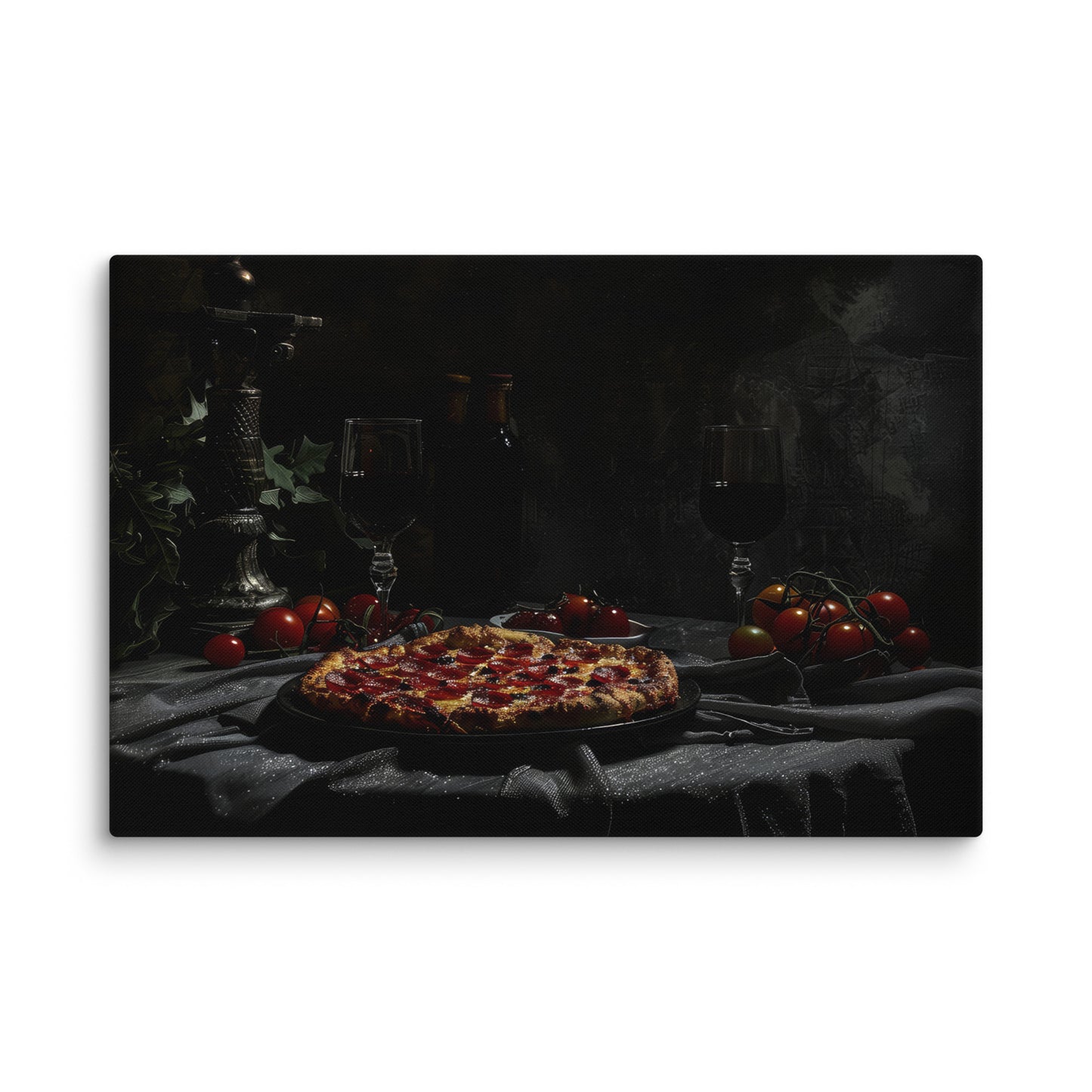 Gothic Pepperoni Pizza Wall Art