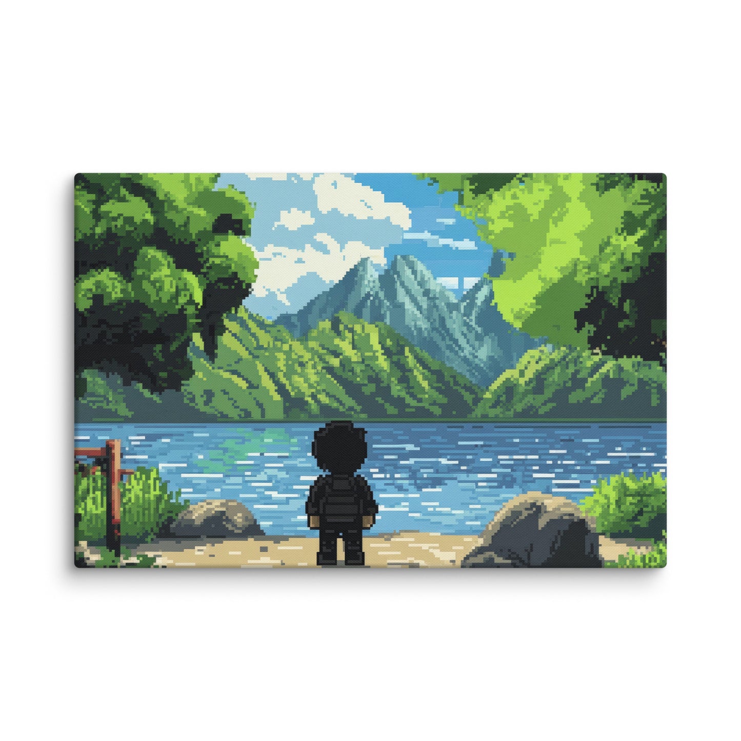 8 Bit Lake Wall Art