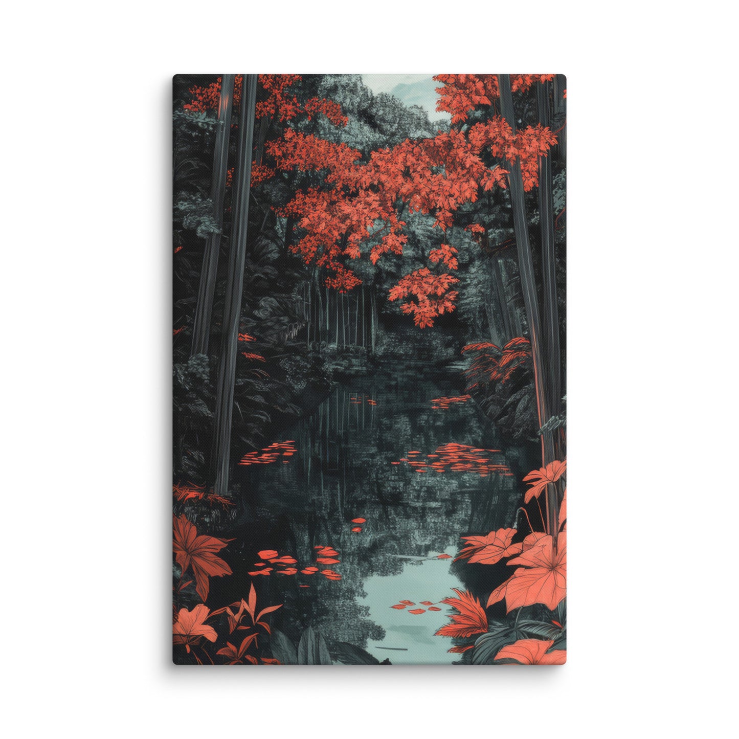 Red Bamboo Wall Art