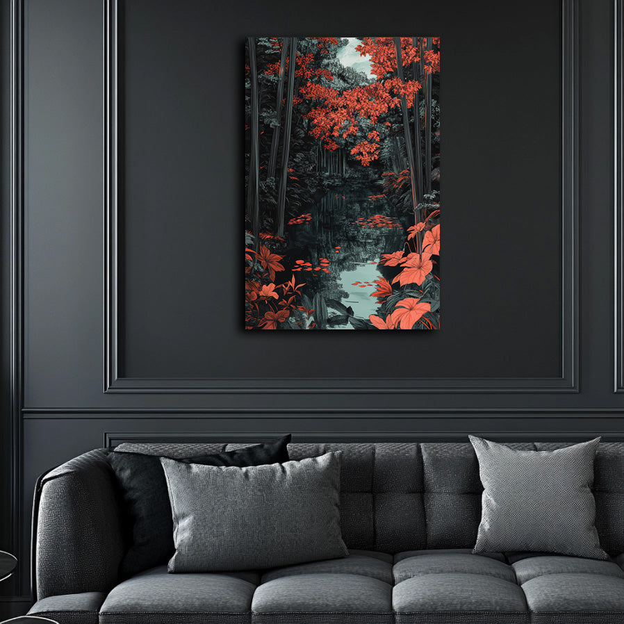 Red Bamboo Wall Art