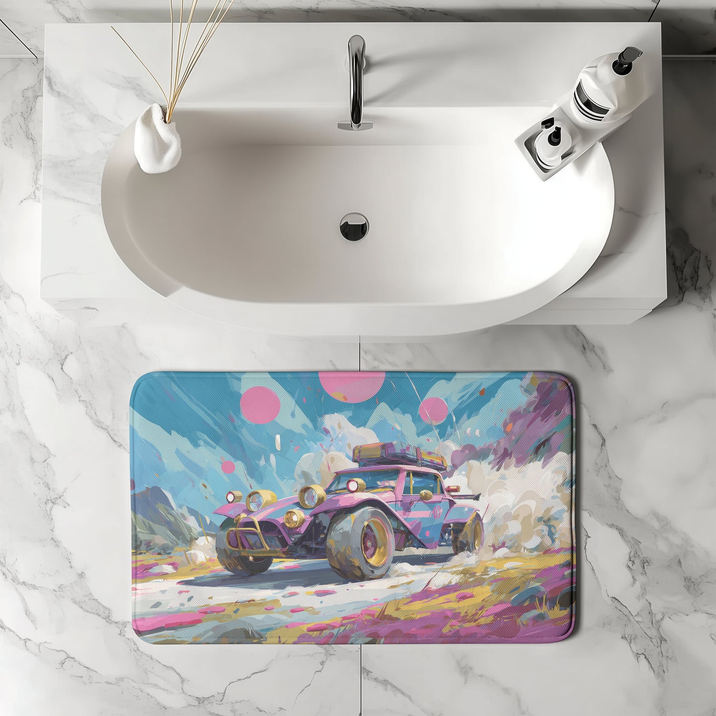 Colorful Car  Bath Mat