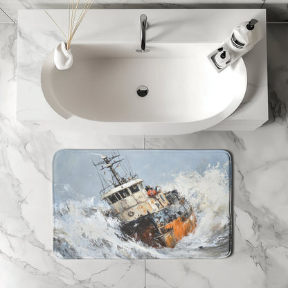 Fishing Boat  Bath Mat