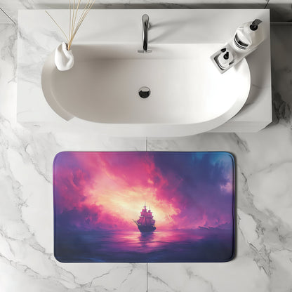 Lone Ship  Bath Mat