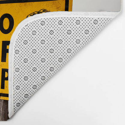 No Waffle Stomping Sign  Bath Mat
