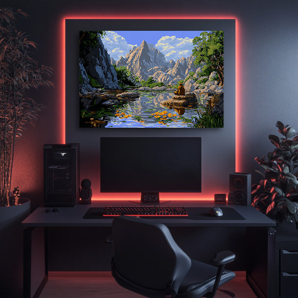 8 Bit Landscape  Wall Art