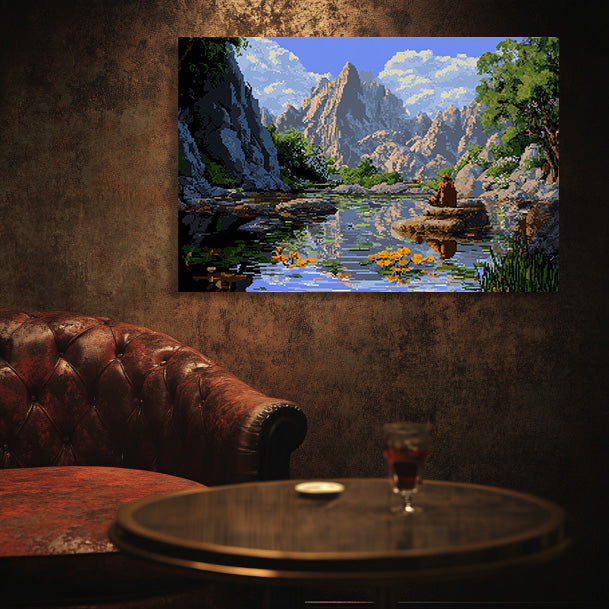 8 Bit Landscape  Wall Art