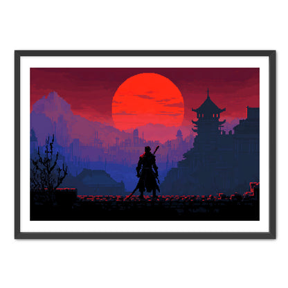 8 Bit Red Dawn  Wall Art