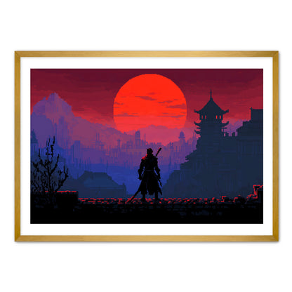 8 Bit Red Dawn  Wall Art
