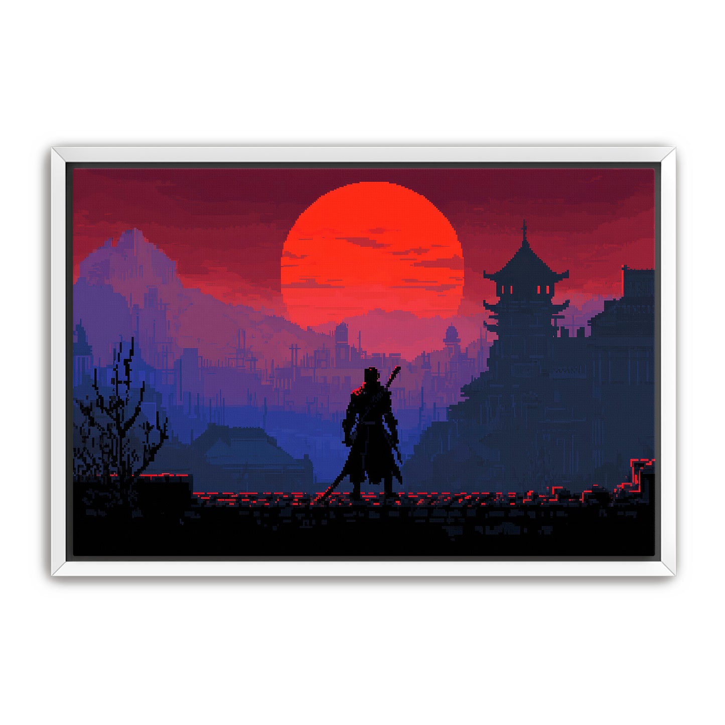 8 Bit Red Dawn  Wall Art
