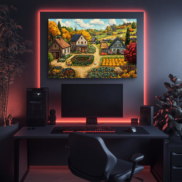 Fall in the Village  Wall Art
