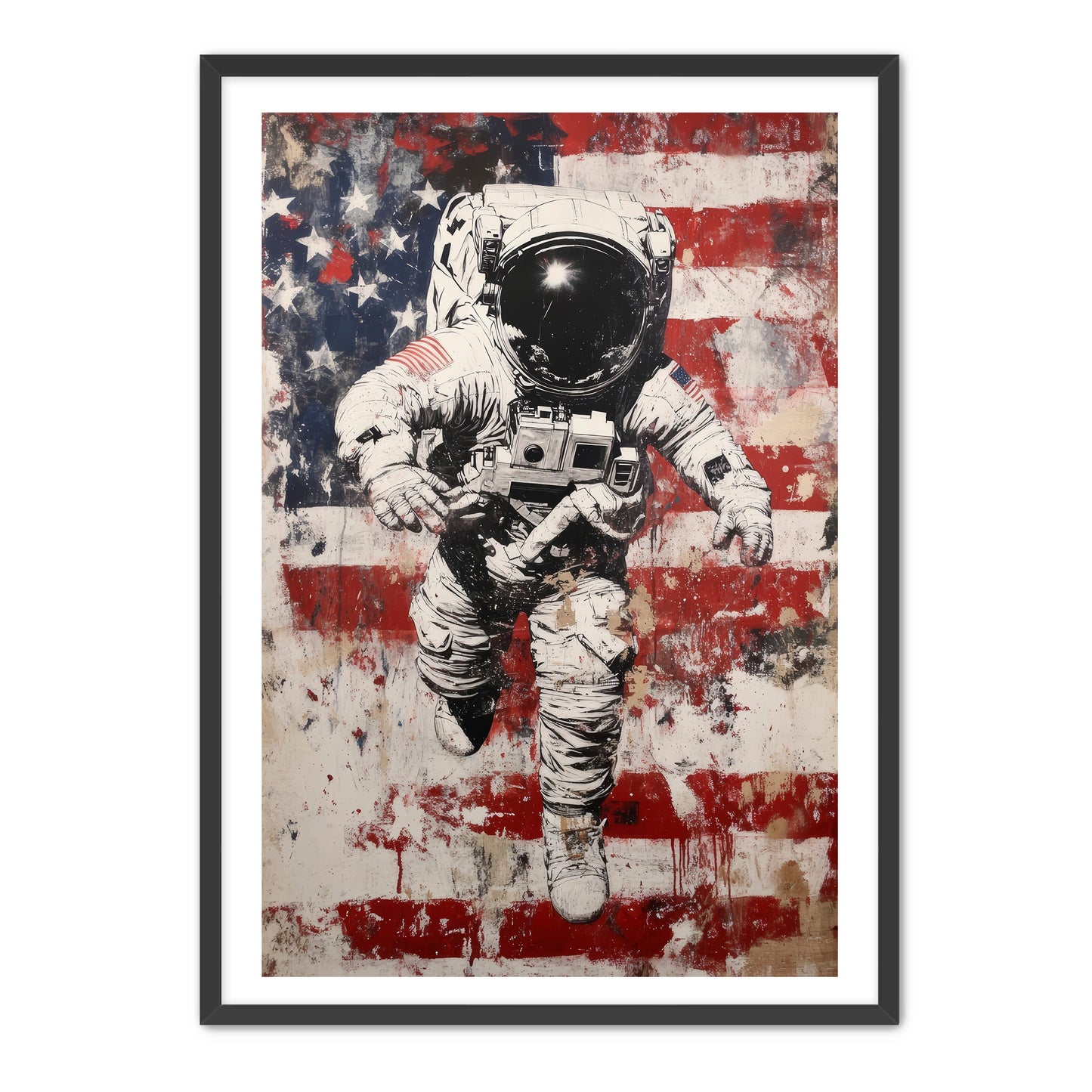 American Flag and Astronaut Wall Art