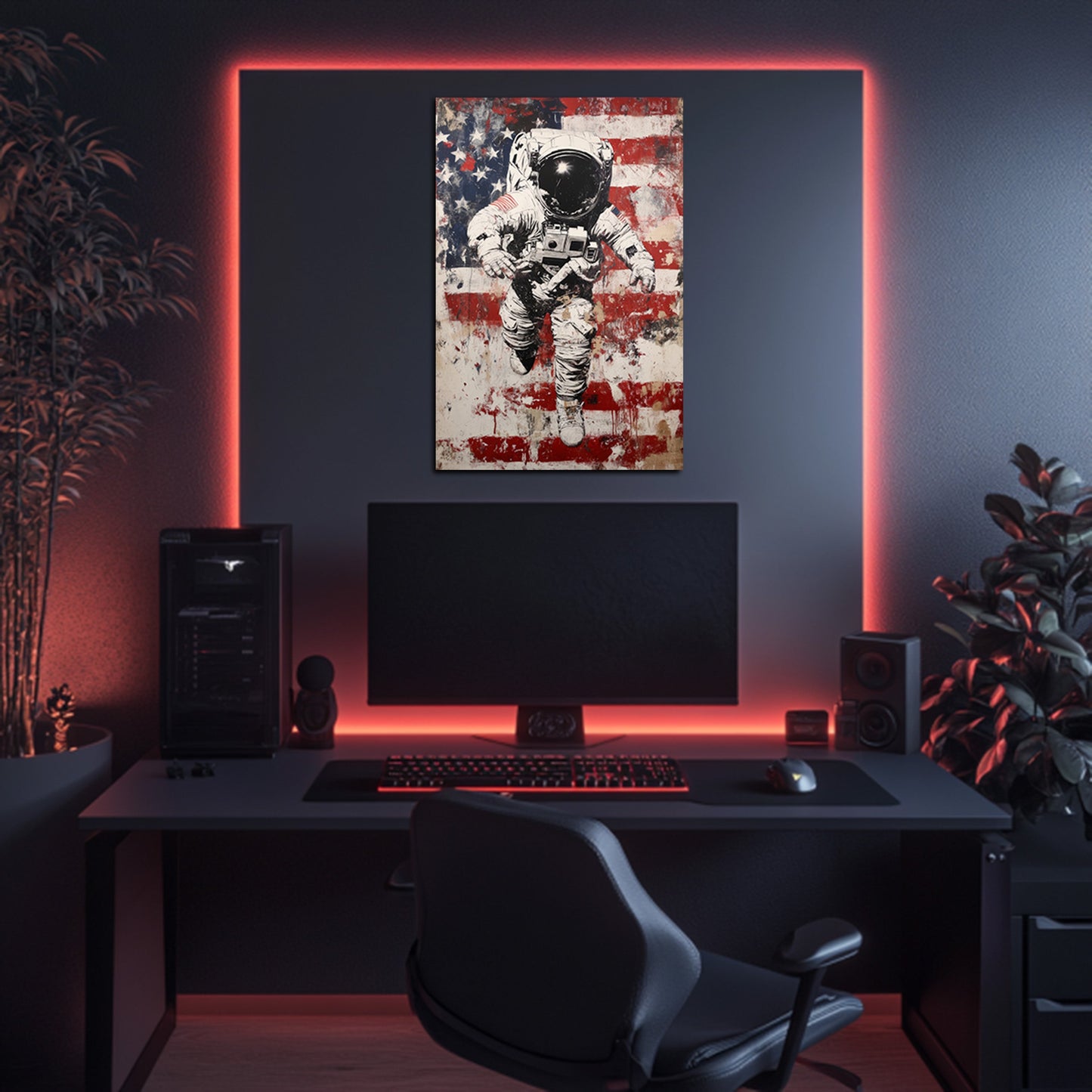 American Flag and Astronaut Wall Art