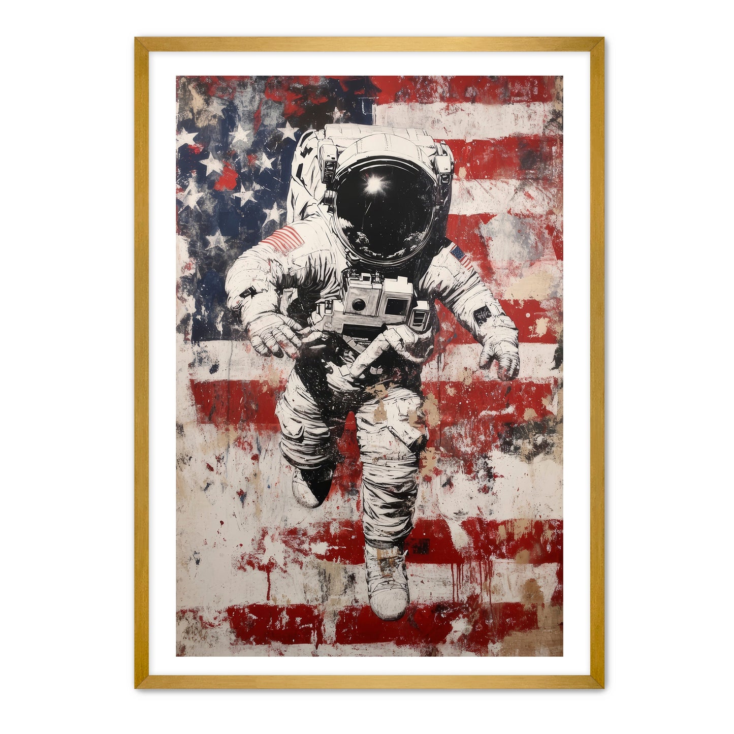 American Flag and Astronaut Wall Art