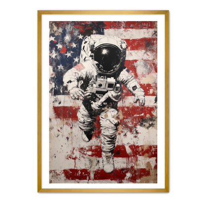 American Flag and Astronaut Wall Art