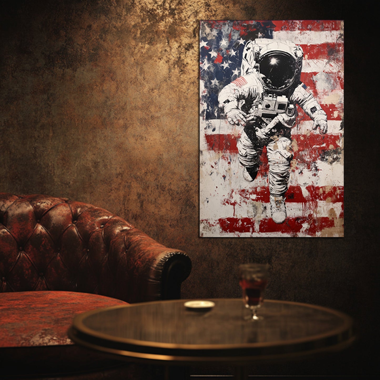 American Flag and Astronaut Wall Art
