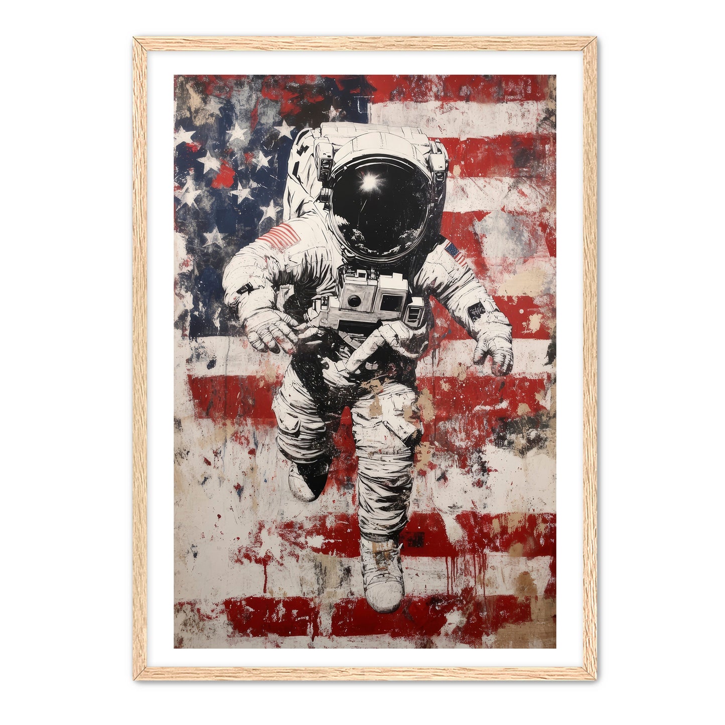 American Flag and Astronaut Wall Art