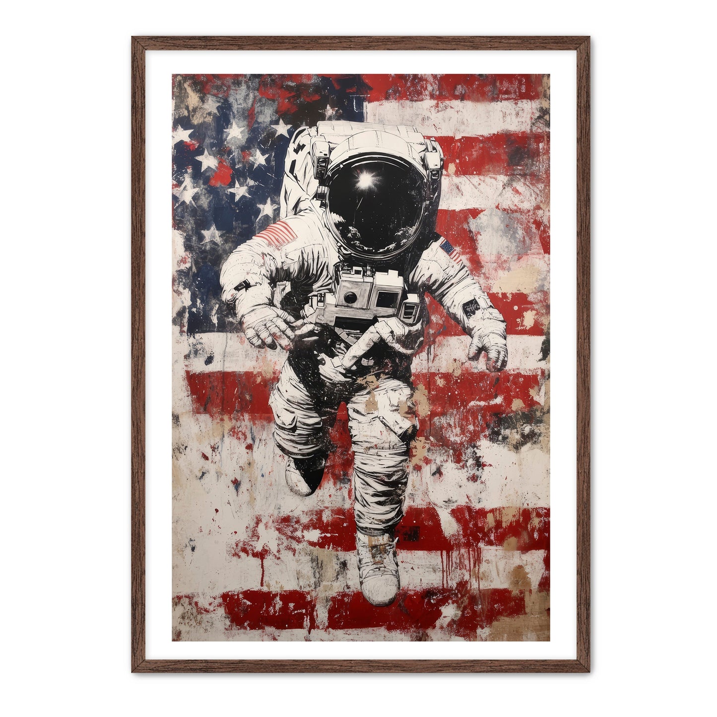 American Flag and Astronaut Wall Art