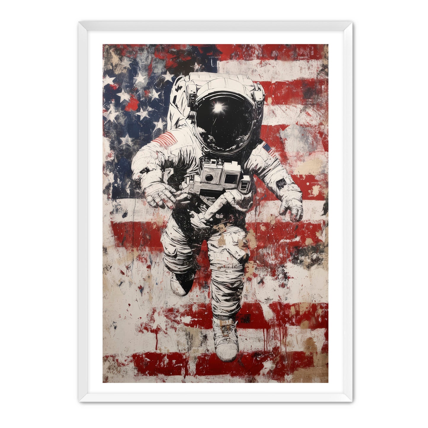 American Flag and Astronaut Wall Art