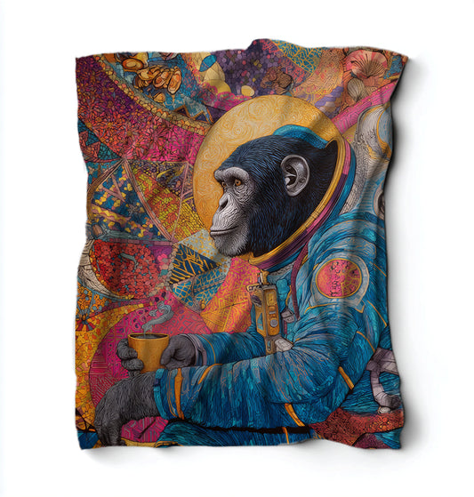 Astronaut Monkey Blanket