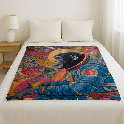 Astronaut Monkey Blanket