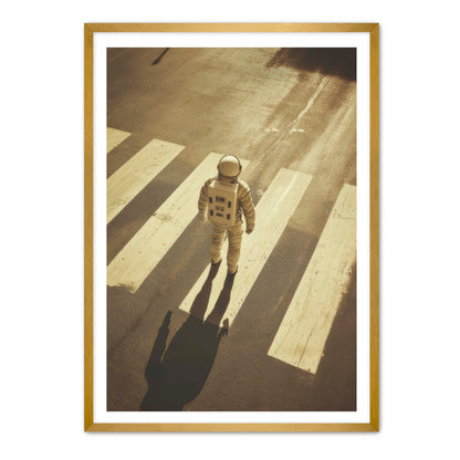 Astronaut in Crosswalk Wall Art